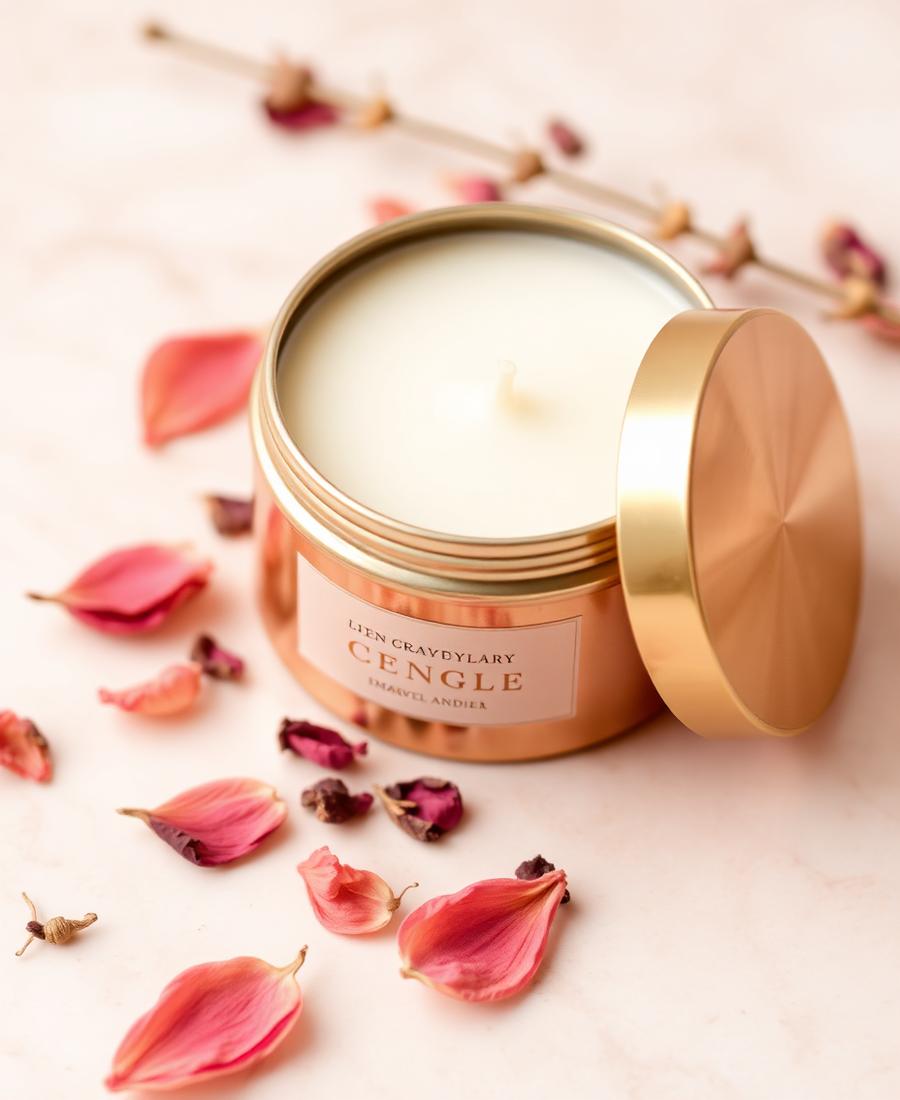 Velvet Travel Tin — Amber rose · warm fig